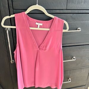 Joie pink silk sleeveless blouse